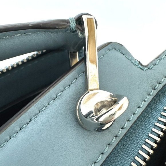 FENDI Dot com 2WAY Hand Bag Leather blue - Picture 9 of 16